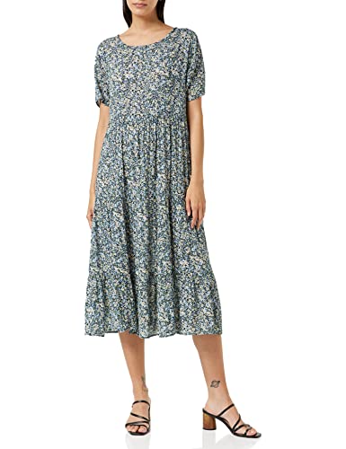 ONLY Damen Onlabigail Life S/S Midi Dress Wvn Noos Kleid, Night Sky/Aop:abigail Mini Flowers, 38 EU von ONLY