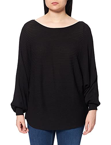 ONLY Damen Kurzer Strickpullover | Knitted Basic Stretch Sweater | Langarm Shirt U-Boot ONLADALINE, Farben:Schwarz, Größe:S von ONLY