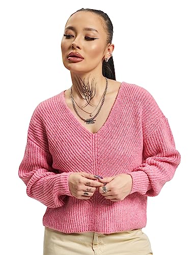 ONLY Damen ONLALLIE Life L/S V-Neck KNT Pullover, Azalea Pink/Detail:Melange, L von ONLY