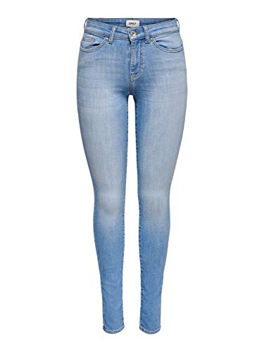 ONLY Damen ONLANNE K Life MID AGI 751 NOOS Skinny Jeans, Light Blue Denim, XS/34 von ONLY
