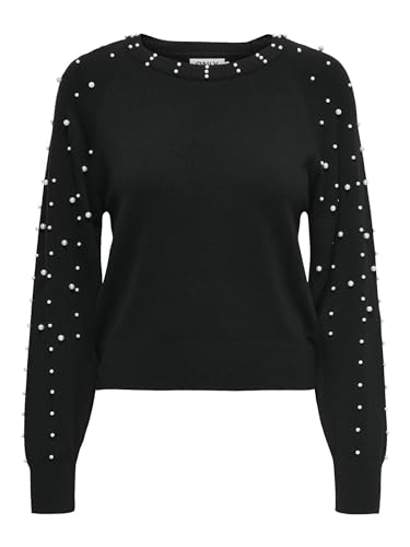 ONLY Damen ONLANNIKA LS Pearl O-Neck KNT Strickpullover, Black, Medium von ONLY