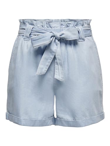 ONLY Damen ONLBEA SMILLA HW PB Loose DNM SHORTSNOOS Shorts, Light Blue Denim, L von ONLY