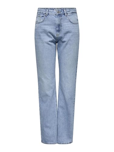ONLY Damen ONLBILLIE EX HW Straight DNM TAI740 CS Jeans, Light Blue Denim, 31W x 30L von ONLY