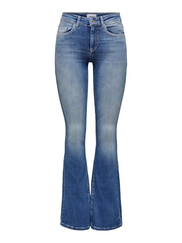 ONLY Damen Onlblush Life Mid Flared Bb Rea1319 Noos Jeans, Medium Blue Denim, M / 34L EU von ONLY