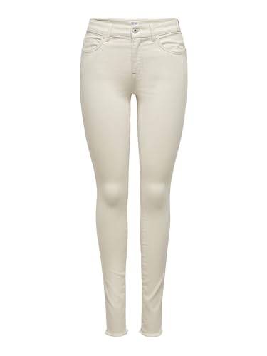 ONLY Damen Skinny Fit Ankle Jeans Stretch Denim Hose Fransen am Saum ONLBLUSH Cropped Röhrenjeans von ONLY