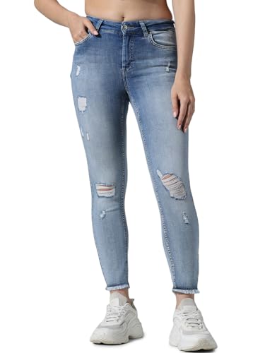 ONLY Damen ONLBLUSH Life MID SK RW AK DT REA213NOOS Jeans, Light Blue Denim, XS_34L von ONLY