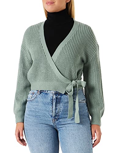 ONLY Damen Onlbreda Wrap L/S Knt Cardigan, Chinois Green, L EU von CMP