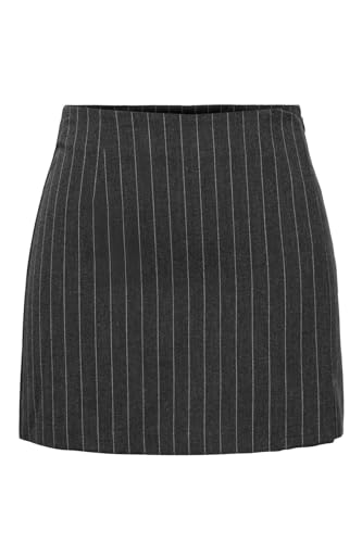 ONLY Damen ONLBRIE HW Short PINST Skirt TLR NOOS Rock, Dark Grey Melange/Stripes:White, 38 von ONLY