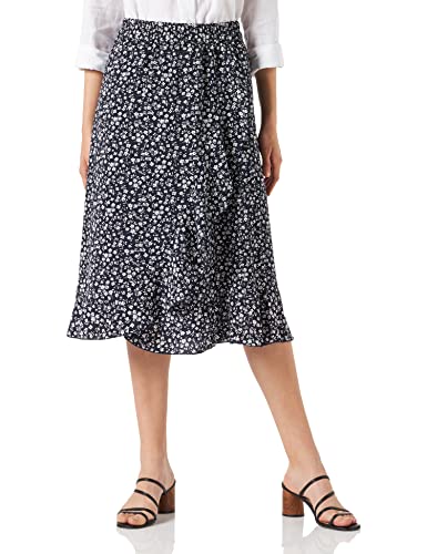 ONLY Damen ONLCARLY Flounce Long Skirt WVN NOOS Rock, Night Sky/AOP:Night Sky with Cloud Dancer Flowers, XS von ONLY