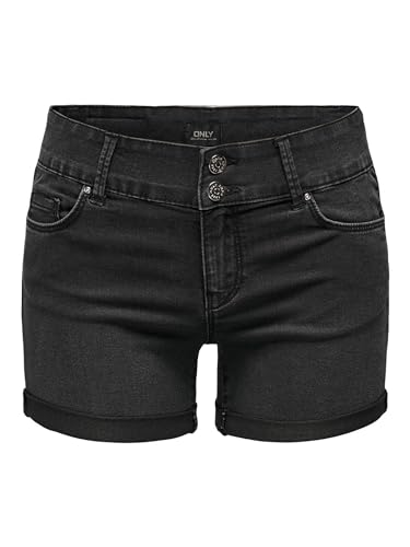 ONLY Damen ONLCARMEN REG Wide WB DNM PIM Shorts, Black, XS von ONLY