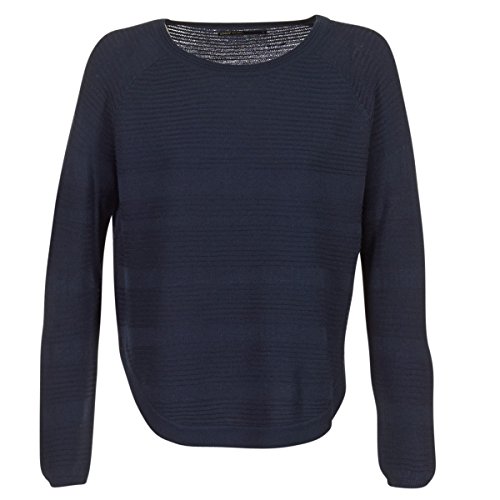 ONLY Damen Dünner Strick Pullover | Langarm Rundhals Knitted Sweater | Basic Stretch Jumper ONLCAVIAR, Farben:Blau-2, Größe:S von ONLY