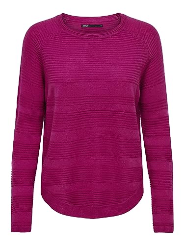 ONLY Damen Dünner Strick Pullover Langarm Rundhals Knitted Sweater Basic Stretch Jumper ONLCAVIAR von ONLY