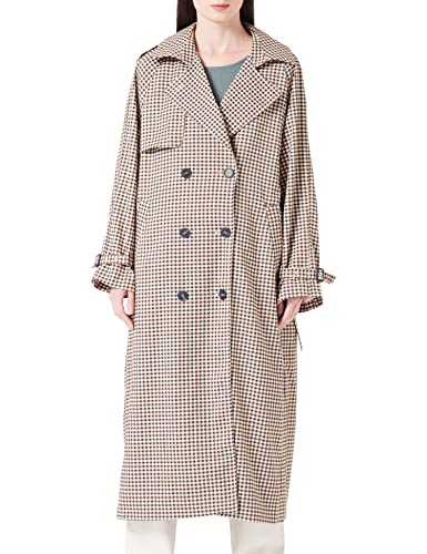 ONLY Damen ONLCHLOE Check DB CC OTW Trenchcoat, Rubber/Checks:Black + Sandshell, M von ONLY