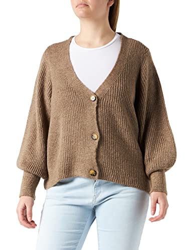 ONLY Damen Kurze Strickjacke | Langarm V-Ausschnitt Cardigan Knitted Basic | Stretch Sweater ONLCLARE, Farben:Braun, Größe:M von ONLY
