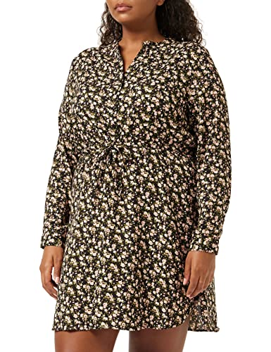 ONLY Damen Mini Blusen Kleid Langarm Tunika Dress Oberschenkellang Gemustertes Print mit Knöpfen ONLCORY von ONLY