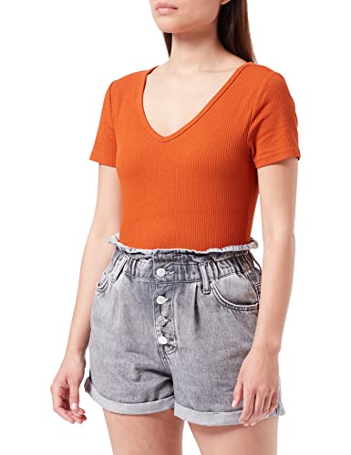 ONLY Damen Denim Jeans Shorts | Kurze Bermuda Pants Sommer Hose | Paperback mit elastischem Bund ONLCUBA, Farben:Grau, Größe:L von ONLY