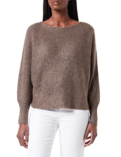 ONLY Damen Lockerer Strickpullover | Knitted Basic Stretch Sweater | Langarm Rundhals Shirt ONLDANIELLA, Farben:Braun, Größe:L von ONLY