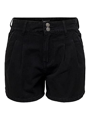 ONLY Damen ONLDEBBIE Life HW DNM Chino BJ Shorts, Black Denim, S von ONLY