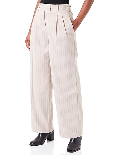 ONLY Damen ONLDITA Pinstripe Wide Pant CC OTW Hose, Humus/Stripes:Mole, 42W / 32L von ONLY