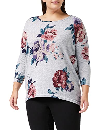 ONLY Damen Onlelcos 4/5 Aop Top Jrs Noos Langarmshirt, Light Grey Melange/Aop:sanne Flower, S von ONLY