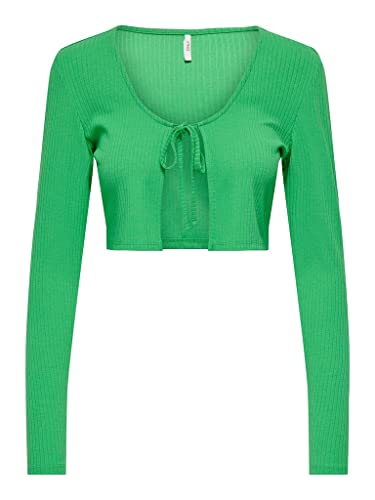 ONLY Damen ONLELLA L/S Short TIE Cardigan JRS Strickjacke, Kelly Green, Large von ONLY