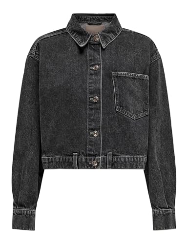 ONLY Damen ONLEMALINE LS REWORKED G DNM Jacket AKM Jacke, Grau, XS von ONLY