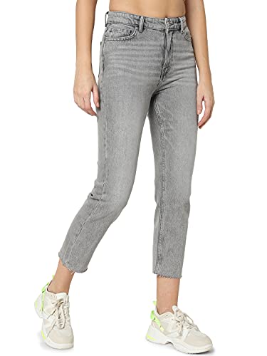 ONLY Damen Onlemily Life Hw St Rw Cp Ak Nas027 Noos Hose, Grey Denim, 26W 32L EU von ONLY