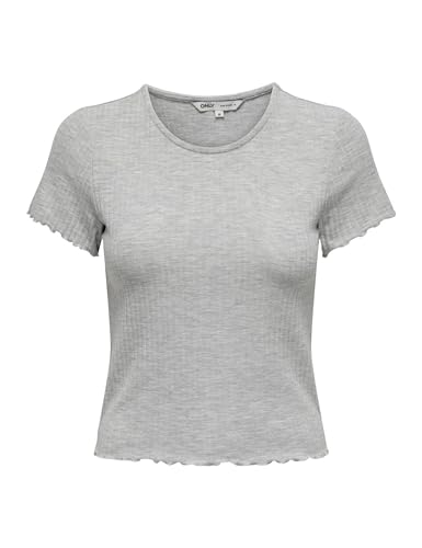 ONLY Damen ONLEMMA S/S Short TOP NOOS JRS T-Shirt, Light Grey Melange, X-Large von ONLY