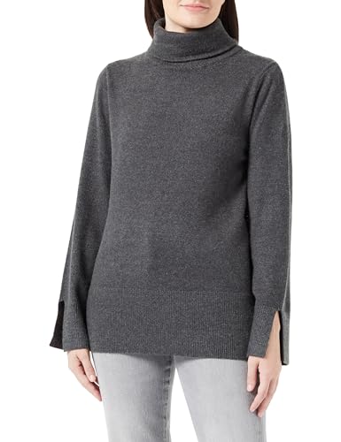 ONLY Damen ONLFIA LS Rollneck KNT Strickpullover, Dark Grey Melange, Large von ONLY