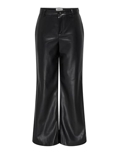 ONLY Damen ONLFLAX-Liora HW STR Faux Leath Pant PNT Hose, Black, 32/XS-L ONLY Damen ONLFLAX-Liora HW STR Faux Leath Pant PNT Hose, Black, 32/XS-L von ONLY