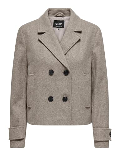 ONLY Damen Mantel ONLFREJA Life Short DB Jacket OTW NOOS 15320983,Mocha Meringue/Detail:Melange,XS von ONLY