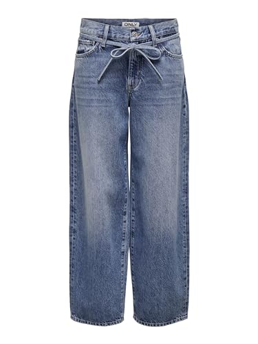 ONLY Damen ONLGIANNA MW Straight DOT596 DNM Jeans, Medium Blue Denim, 29W x 32L von ONLY