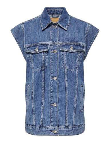 ONLY Damen ONLIRENE S/L DNM Waistcoat CRO Jumpsuit, Blau, S ONLY Damen ONLIRENE S/L DNM Waistcoat CRO Jumpsuit, Blau, S von ONLY