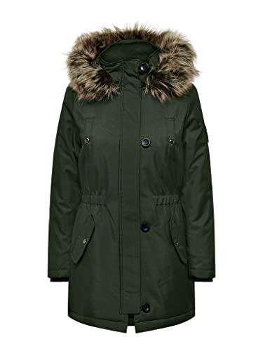 ONLY Damen ONLIRIS Winter Parka CC 2023 OTW Mantel, Rosin/Detail:Brown FUR, M von ONLY