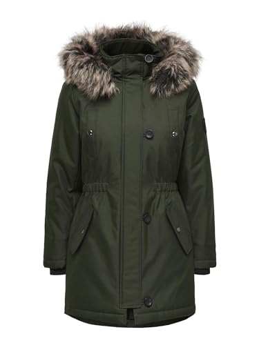 ONLY Damen ONLIRIS Winter Parka CC 2023 OTW Mantel, Rosin/Detail:Brown FUR, S von ONLY