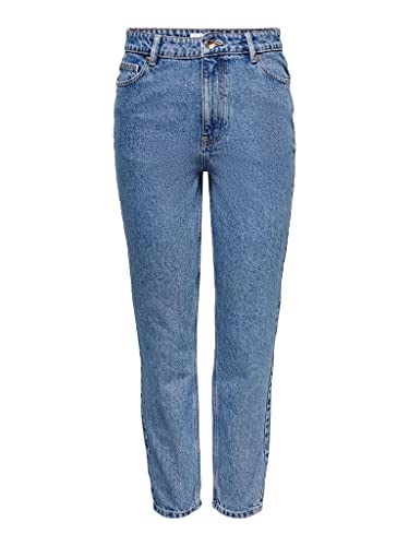 Only Damen ONLJAGGER Life HIGH MOM Ankle DNM NOOS Freizeithose, Medium Blue DenimDetail:NAS258, 28/34 von ONLY