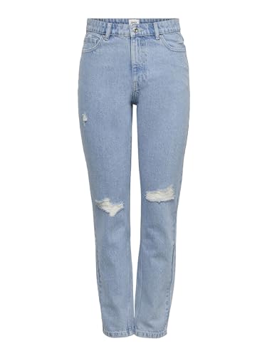 ONLY Damen ONLJAGGER Life HIGH MOM Ankle DNM NOOS Jeans, Light Blue Denim, 25 / "32 von ONLY