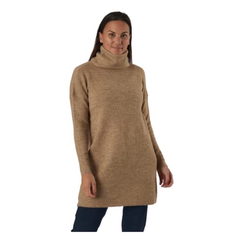 ONLY Damen Strickkleid Loose Fit Longsleeve Knit Kleid mit Langen Ärmeln ONLJANA Rollkragen Dress Pullover, Farben:Beige, Größe:XS von ONLY