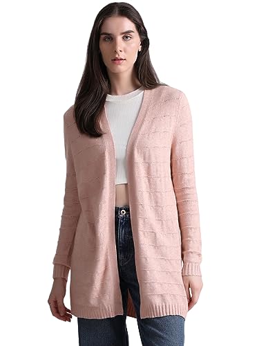 ONLY Damen ONLKATIA LS Struct Open Card CC KNT Strickjacke, Rose Smoke/Detail:Melange, M von ONLY