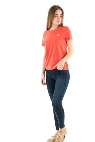 ONLY Damen ONLKITA Life S/S Logo TOP NOOS T-Shirt 15244714 ,Cayenne/Print:gold Glitter Heart ,XS ONLY Damen ONLKITA Life S/S Logo TOP NOOS T-Shirt 15244714 ,Cayenne/Print:gold Glitter Heart ,XS von ONLY