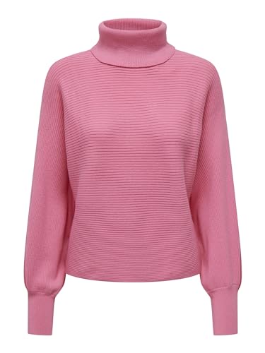 ONLY Damen ONLLELA LS Batwing Rollneck KNT Pullover, Pink Cosmos, Large von ONLY