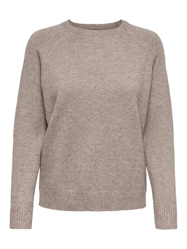 ONLY Damen Onllesly Kings L/S Knt Noos Pullover 15170427 ,Braun (Brownie Melange) ,M von ONLY
