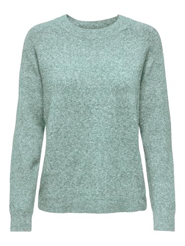 ONLY Damen Onllesly Kings L/S Knt Noos Pullover 15170427 ,Grün (Sea Moss Melange) ,L von ONLY