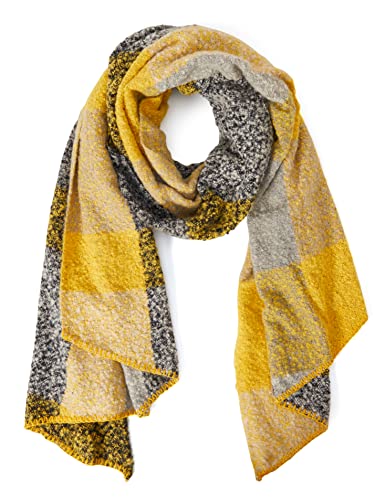 ONLY Damen ONLLIMA Scarf NOOS Schal, Grau (Light Grey Melange Detail: Check Golden Spice), (Herstellergröße: One Size) von ONLY