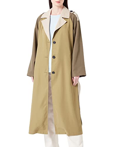 ONLY Damen ONLLINE X-Long Block CC OTW Trenchcoat, Olive Drab/Detail:Ivy Green + Humus, S von ONLY