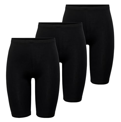 ONLY Damen ONLLOVE Shorts JRS 3-Pack, Black/Black/Black, XL von ONLY