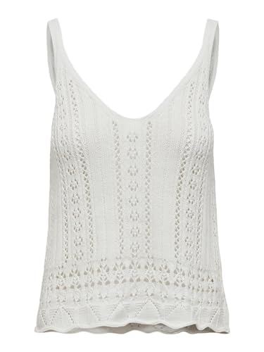 ONLY Damen ONLLYZET Life S/L KNT NOOS Top, Cloud Dancer, XS von ONLY