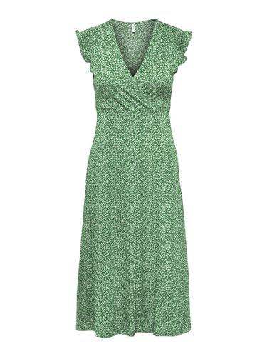 ONLY Damen ONLMAY Life S/L WRAP MIDI Dress JRS Midikleid, Green Bee/AOP:Mia Ditsy, X-Small von ONLY