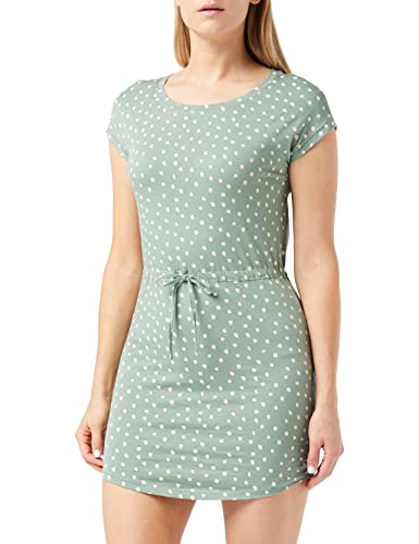 ONLY Damen ONLMAY Life S/S Dress NOOS Kleid, Chinois Green/AOP:Cloud Dancer Spot, S von ONLY