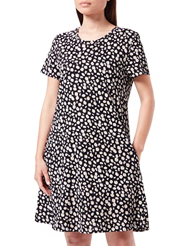 Only Damen ONLMAY S/S Pocket AOP/Stripe Dress, Black/AOP:May Daisy JRS, M von ONLY